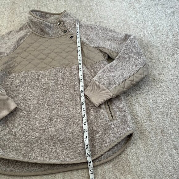Abercrombie & Fitch Sherpa Fleece Half Snap Pullover Jacket Top S - Picture 5 of 10